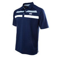 2 Stripe Navy Pique Polo